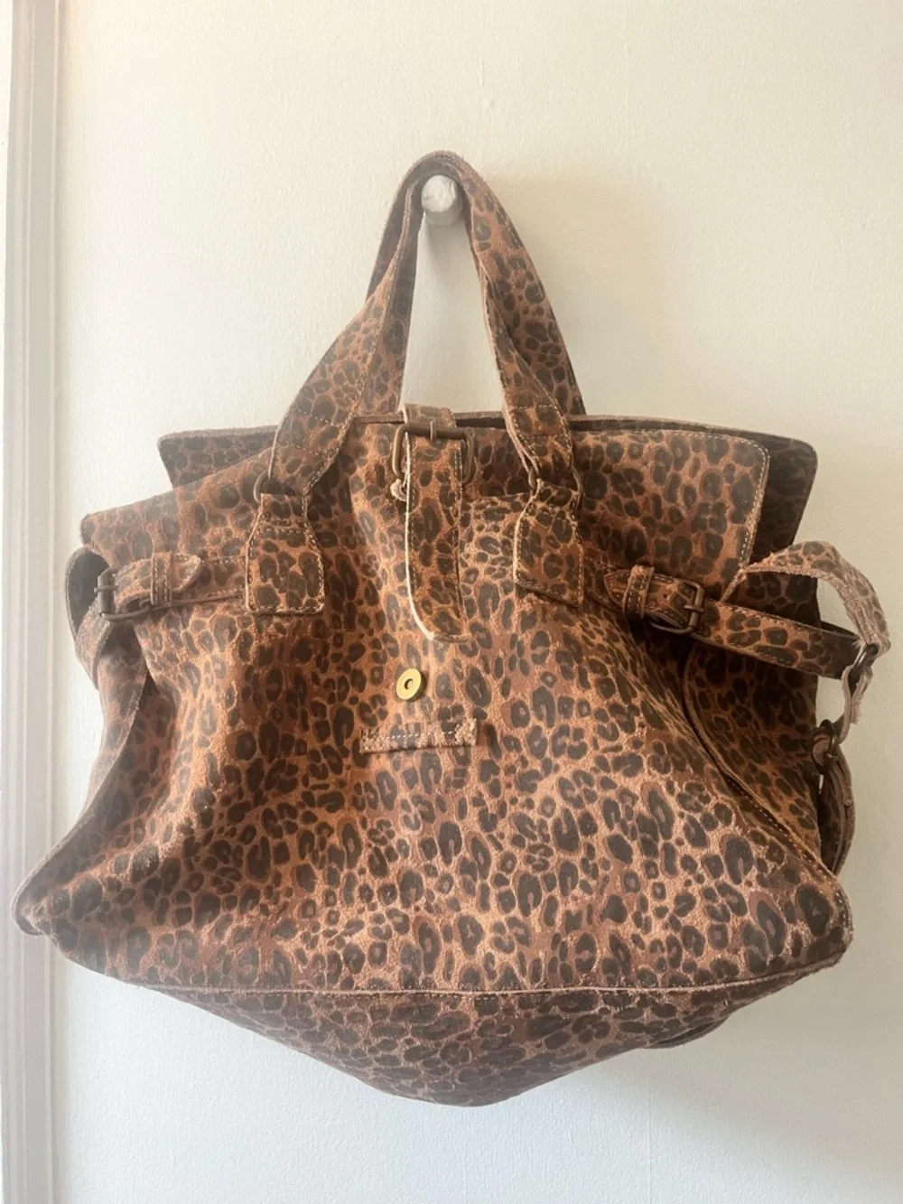 Free People Brown Leopard-Print Hobo Shoulder Bag - Picture 2 of 2